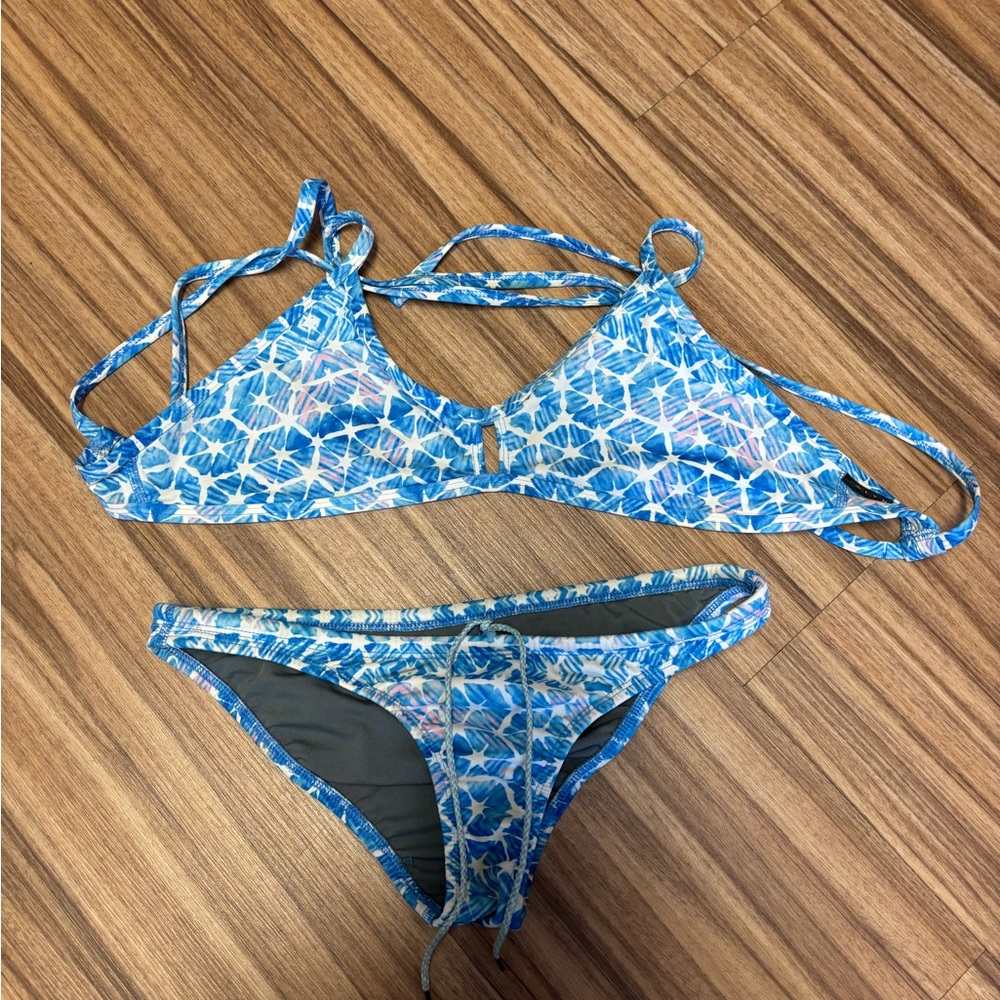 Jolyn Clothing Blue Geometric Bikini